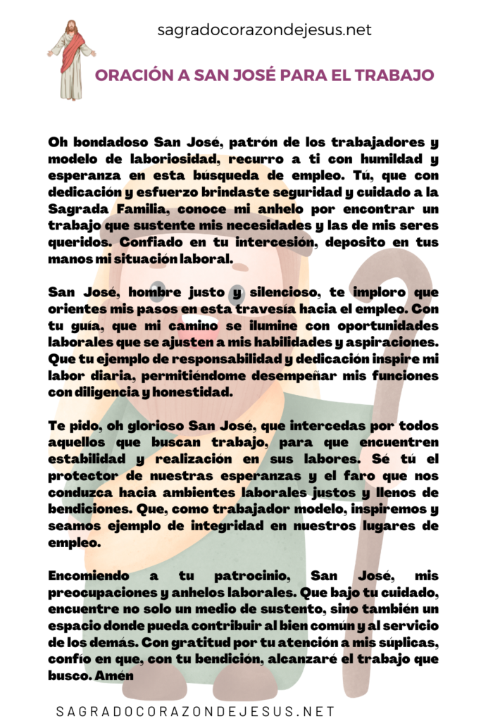 oración para el trabajo a san josé